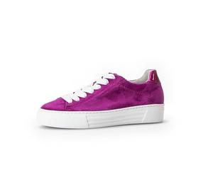 Gabor Damen Low-Top Sneaker, Frauen Halbschuhe,Wechselfußbett,Moderate Mehrweite (G),schnürer,Plateausohle,Aster/Fuchsia,40.5 EU / 7 UK