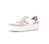 Gabor Damen Low-Top Sneaker, Frauen Halbschuhe,Wechselfußbett,Strassenschuhe,Freizeitschuhe,Turnschuhe,Latte/Rouge(panna),40 EU / 6.5 UK
