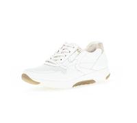 Gabor Damen Low-Top Sneaker, Frauen Halbschuhe,Wechselfußbett,Strassenschuhe,Sportschuhe,Freizeitschuhe,Weiss/Platino(Gold),39 EU / 6 UK