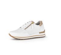 Gabor Damen Low-Top Sneaker, Frauen Sandalen,bequemlichkeit,extra,fersen-Riemen,gefuettert,gesundheits-Schuhe,Weiss/Platino(Gold),37 EU / 4 UK