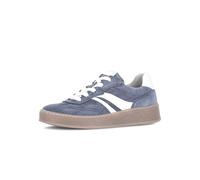Gabor Damen Low-Top Sneaker, Frauen Sandalen,elastisch,gepolstert,polsterung,feminin,Wide-fit,h-Weite,Leder-Sohle,Gold,Jeans/Weiss,44 EU / 9.5 UK