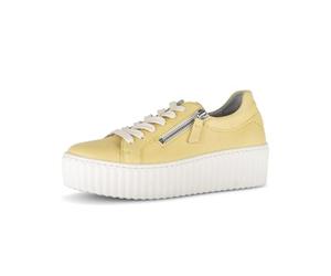 Gabor Damen Low-Top Sneaker, Frauen Sandalen,elegant,einlege-Sohle,geschlossen,Holly-Jolly,Nappa-Leder,Night-Blue,Off-White,Yellow,39 EU / 6 UK