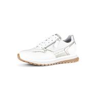 Gabor Damen Low-Top Sneaker, Frauen Sandalen,gefuettert,gesundheits-Schuhe,komfortable,Kunst-Stoff,langlebig,Weiss/Champ/Silber,40.5 EU / 7 UK