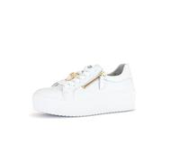 Gabor Damen Low-Top Sneaker, Frauen Sandalen,gesundheits-Schuhe,komfortable,Kunst-Stoff,langlebig,leger,Pass-Form,Weiss (Gold),39 EU / 6 UK