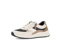 Gabor Damen Low-Top Sneaker, Frauen Sandalen,glatt-Leder,silbrt,Casual,Fashion,metallic,Effekt,Easy-Walking,schw/Ivory/Sand k.,40.5 EU / 7 UK
