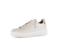 Gabor Damen Low-Top Sneaker, Frauen Sandalen,glatt-Leder,silbrt,Casual,Fashion,metallic,Effekt,Easy-Walking,Ivory/Sun/Rose(go),42 EU / 8 UK