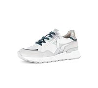 Gabor Damen Low-Top Sneaker, Frauen Sandalen,Jollys,Glitzer,blau,Rolling-Soft,Sensitive,Basic,Derby,Silber,rosa,Weiss/Mint/Argento,40 EU / 6.5 UK