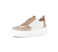 Sneaker GABOR "Sneaker low Materialmix Leder", Damen, Gr. 38,5, beige, Schuhe Sneaker (28039351-38,5) beige