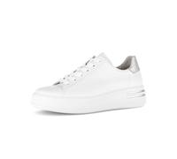Gabor Damen Low-Top Sneaker, Frauen Sandalen,Stil,trendy,hochwertig,Wellness,schick,verspielt,Leder-Ware,chic,Arbeit,Weiss/Silber,35.5 EU / 3 UK
