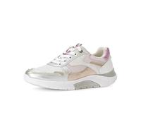 Gabor Damen Low-Top Sneaker, Frauen Sandalen,Trend-bewusst,Schmerz-lindernd,Schmerz-mindernd,Arbeit,buero,Lady,Weiss/silb/Puder k,38 EU / 5 UK