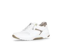 Gabor Damen Low-Top Sneaker, Frauen Sandalen,vegan,Wasser-dicht,weit,Rose,gemuetlich,weiblich,stilvoll,heiss,sexy,Weiss/Oak(perf.),44 EU / 9.5 UK