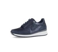 Keilsneaker GABOR "CAPRI", Damen, Gr. 37, blau (dunkelblau), Lederimitat, Veloursleder, unifarben, Schuhe, Freizeitschuh, Halbschuh, Schnürschuh in Extraweite K (60672747-37) dunkelblau