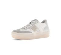 Plateausneaker GABOR, Damen, Gr. 43, beige (hellbeige), Textil, Veloursleder, Schuhe Plateausneaker, Freizeitschuh, Halbschuh, Schnürschuh in Teddy-Optik (79980959-43)