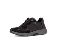 Gabor Sneaker low Materialmix Leder/Lederimitat Damen gepolstert Wide-fit H-Weite Schwarz Gr. 37,5