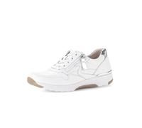 Gabor Damen Low-Top Sneaker, Frauen Sneaker,feminin,Wide-fit,h-Weite,Leder-Sohle,Cherry,Merlot,Sport-Dynamic,g-Weite,Weiss/Argento,37.5 EU / 4.5 UK