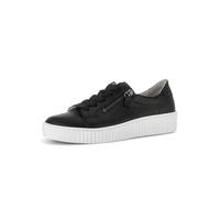 Gabor Damen Low-Top Sneaker, Frauen Sneaker,glatt-Leder,antikrosa,Casual,Fashion,metallic,Effekt,Easy-Walking,Navy,schwarz (Ice),41 EU / 7.5 UK