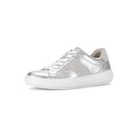 Gabor Damen Low-Top Sneaker, Frauen Sneaker,grau,beige,Lack,braun,klassisch,Komfort-Mehrweite,modisch,orthopaedisch,Silber/Weiss,39 EU / 6 UK