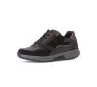 Gabor Keilsneaker Rollingsoft Damen Gr. 38 grau/schwarz Kalbs-/Ziegenvelours Reißverschluss