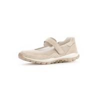 Riemchenballerina ROLLINGSOFT, Damen, Gr. 38,5, beige, Textil, Veloursleder, Schuhe Riemchenballerina, Klettschuh, Freizeitschuh, Komfortschuh mit Lochmuster (99648657-38,5) beige