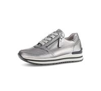 Keilsneaker GABOR "TURIN", Damen, Gr. 40, silber (silberfarben), Nappaleder, metallic, Schuhe, in Komfortweite H (= sehr weit) (67707855-40) silberfarben