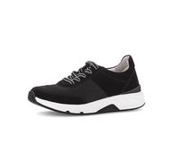 Gabor Keilsneaker ROLLINGSOFT Damen Schwarz Veloursleder/Textil Gr. 44 Schnürschuh