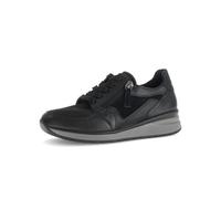 Gabor Damen Low-Top Sneaker, Frauen Sneaker,Sport-Dynamic,g-Weite,glatt-Leder,antikrosa,silbrt,Casual,Fashion,metallic,schwarz,37 EU / 4 UK