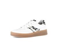 Gabor Damen Low-Top Sneaker, Frauen Sneaker,Strassenschuhe,Sportschuhe,Freizeitschuhe,Turnschuhe,Laufschuhe,breit,Weiss/Natur/schw,38.5 EU / 5.5 UK