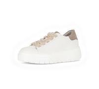 Gabor Plateausneaker Damen Nappaleder und Ziegenvelours, Plüsch-Schnürsenkel Weiß Gr. 38
