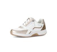 Gabor Keilsneaker ROLLINGSOFT Damen Gr. 39 Schnürschuh Weiß/Puder Leder/Textil Ziegenveloursleder