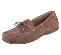 Bootsschuh GABOR, Damen, Gr. 43, braun, Ziegenveloursleder, unifarben, Schuhe Bootsschuh, Flats, Schlupfschuh, Slipper, Mokassin mit Best Fitting-Ausstattung (77216765-43) braun