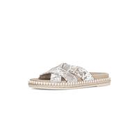 Pantolette GABOR, Herren, Gr. 37, grau, silberfarben, Ziegenleder, Reptilienprägung, Schuhe Pantolette, Plateau, Sommerschuh, Schlupfschuh in modischer Optik (18872054-37) grau, silberfarben