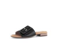 Gabor Damen Pantoletten, Frauen Clogs, Pantoletten,Sandalen,Freizeitschuhe,Passform,Comfort,wechsel-Fussbett,breit,schwarz (Gold),37 EU / 4 UK