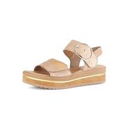Gabor Damen Plateausandalen, Frauen Sandalen,Best Fitting,bequem,sommerschuhe,freizeitschuhe,offene schuhe,caramel/gold,38.5 EU / 5.5 UK