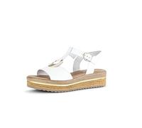 Gabor Damen Plateausandalen, Frauen Sandalen,Best Fitting,bequem,Sommerschuhe,Freizeitschuhe,offene Schuhe,Weiss (Gold),37.5 EU / 4.5 UK