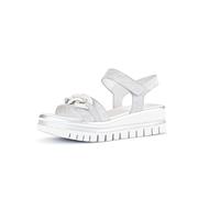 Gabor Damen Plateausandalen, Frauen Sandalen,Best Fitting,dicke sohle,sommerschuhe,freizeitschuhe,offene schuhe,light grey (uni),37.5 EU / 4.5 UK