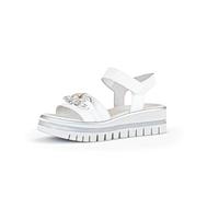 Gabor Damen Plateausandalen, Frauen Sandalen,Best Fitting,Sommerschuhe,Freizeitschuhe,offene Schuhe,Strandschuhe,Weiss (Silber),40.5 EU / 7 UK