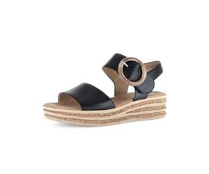 Gabor Damen Plateausandalen | Frauen Sandalen | Best Fitting | Sommerschuhe | Freizeitschuhe | offene Schuhe | schwarz (Natur) | 39 EU - 6 UK