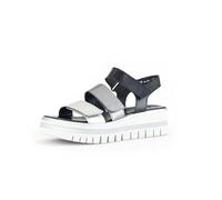Gabor Damen Plateausandalen, Frauen Sandalen,Best Fitting,Strandschuhe,Plateausandaletten,Dicke Sohle,bequem,Silber/Stone/schw.,40 EU / 6.5 UK