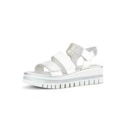 Gabor Damen Plateausandalen, Frauen Sandalen,Best Fitting,strandschuhe,plateausandaletten,dicke sohle,bequem,weiss/silber-kombi,40 EU / 6.5 UK