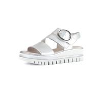 Gabor Damen Plateausandalen, Frauen Sandalen,breit,Hovercraft,atmungs-aktiv,sacchetto,weich,sportlich,Weiss,schwarz,Jollys,Silber,38.5 EU / 5.5 UK