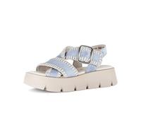 Gabor Damen Plateausandalen, Frauen Sandalen,Casual,Fashion,metallic,Effekt,Easy-Walking,elegant,einlege-Sohle,Navy,Sky (dust),36 EU / 3.5 UK