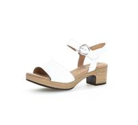 Sandalette GABOR "KRETA", Damen, Gr. 41, weiß, Kalbsleder, Schuhe Sandalette, Blockabsatz, Sommerschuh, Sandale mit Zierschnalle, Weite G (weit) (60822647-41) weiß