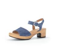 Gabor Damen Plateausandalen, Frauen Sandalen,elastisch,gepolstert,polsterung,pink,Wide-fit,h-Weite,Leder-Sohle,Gold,Jeans (S.Holz),41 EU / 7.5 UK