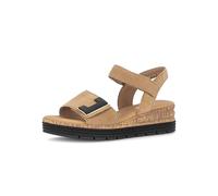 Gabor Damen Plateausandalen, Frauen Sandalen,Glamour,Style,trendy,hochwertig,Wellness,schick,verspielt,chic,Sattel (schw+Gold),40 EU / 6.5 UK