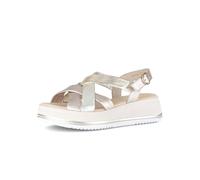 Gabor Damen Plateausandalen, Frauen Sandalen,komfortable,Kunst-Stoff,laessig,langlebig,leger,Pass-Form,Plateau,Puder/Perla/Platino,43 EU / 9 UK