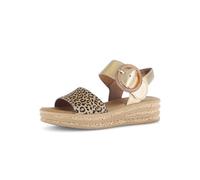 Plateausandaletten GABOR "Plateau Sandale Materialmix Leder", Damen, Gr. 41, beige, Schuhe (90863468-41) beige
