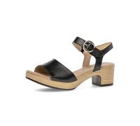 Sandalette GABOR "KRETA", Damen, Gr. 38, schwarz, Kalbsleder, unifarben, Schuhe Sandalette, Blockabsatz, Sommerschuh, Sandale mit Zierschnalle, Weite G (weit), Topseller (24007909-38) schwarz