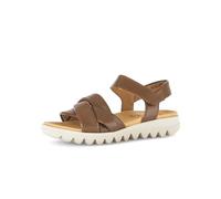 Gabor Damen Plateausandalen, Frauen Sandalen,Optifit,breit,Hovercraft,atmungs-aktiv,sacchetto,weich,sportlich,Weiss,schwarz,Cognac,37 EU / 4 UK