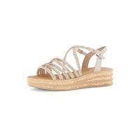 Gabor Damen Plateausandalen, Frauen Sandalen,Sandaletten,Sommersandalen,flach,Passform,Comfort,wechsel-Fussbett,breit,Platino/Oak,35.5 EU / 3 UK