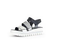 Gabor Plateau Sandalen sillber grau schwarz Metallic 84.620.61 - Größe 39